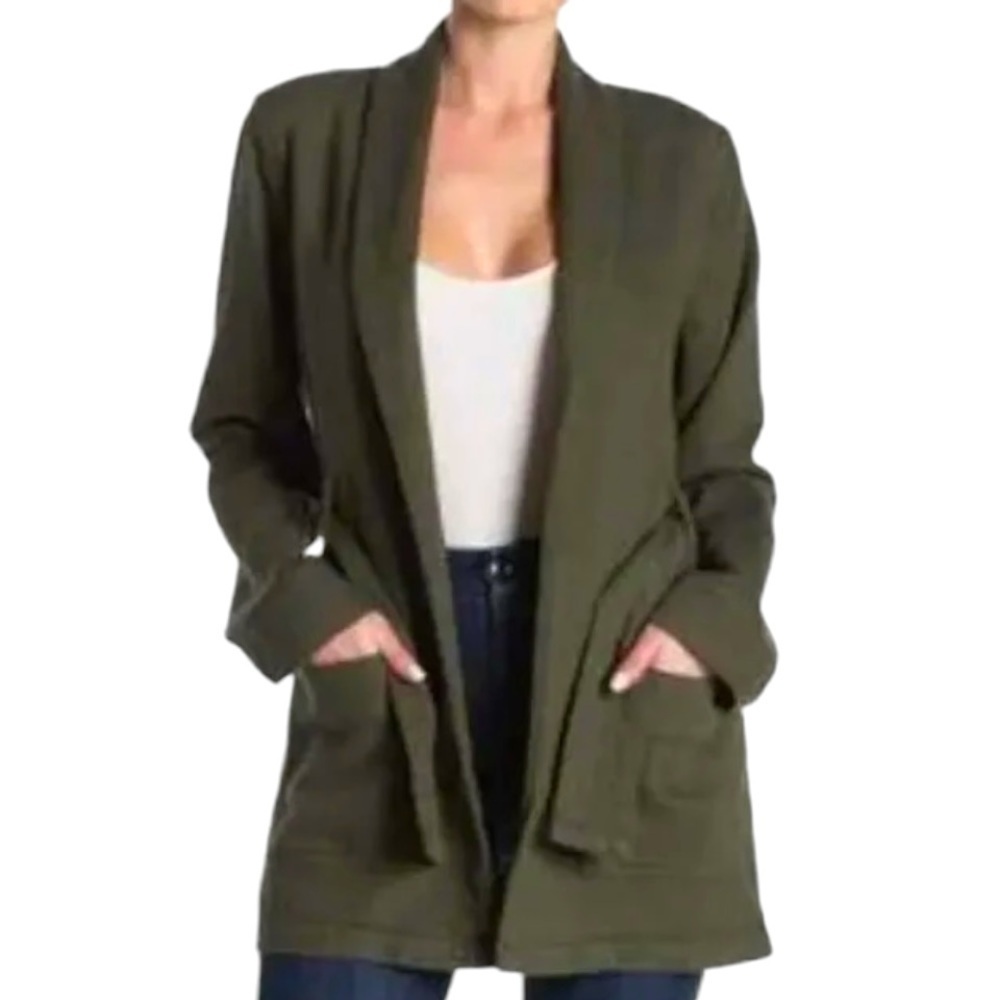 Good American Olive Green Open-Front Jacket